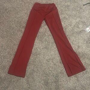 Flared red long leggings